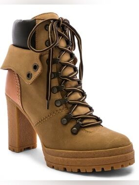 See By Chloé Eileen Lace Up Ankle Platform Hiking Bootie